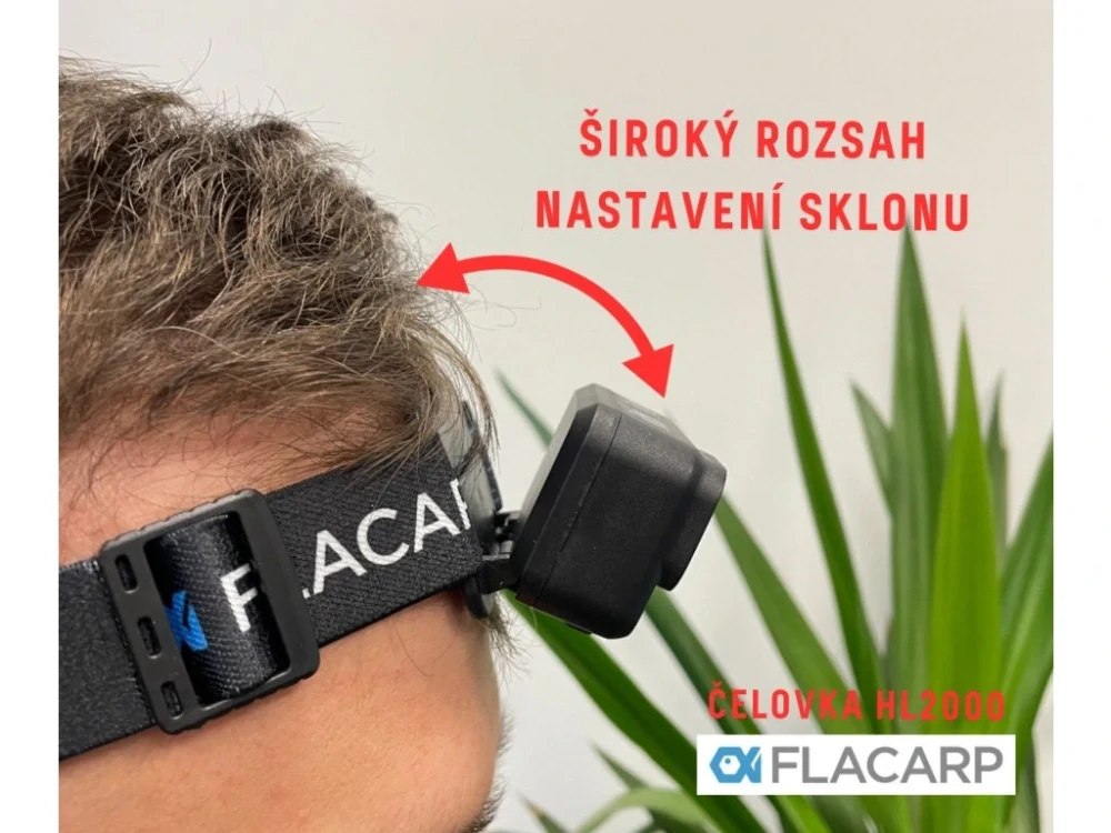 Výkonná nabíjecí čelovka HL2000, bílá + zelená LED, Li-Pol 2000mAh, USB-C
